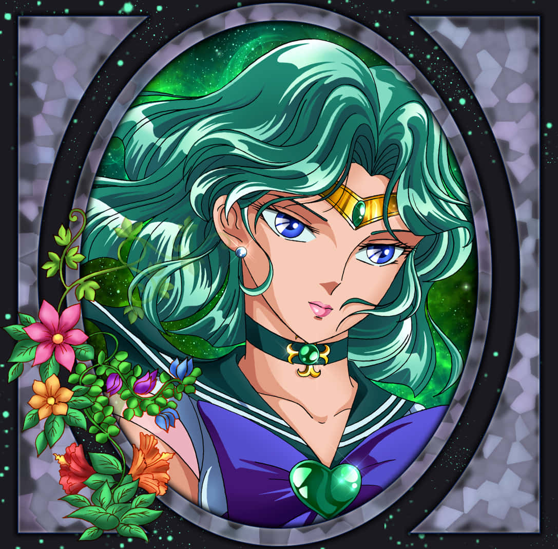 Sailor Neptune Standing In The Serene Ocean