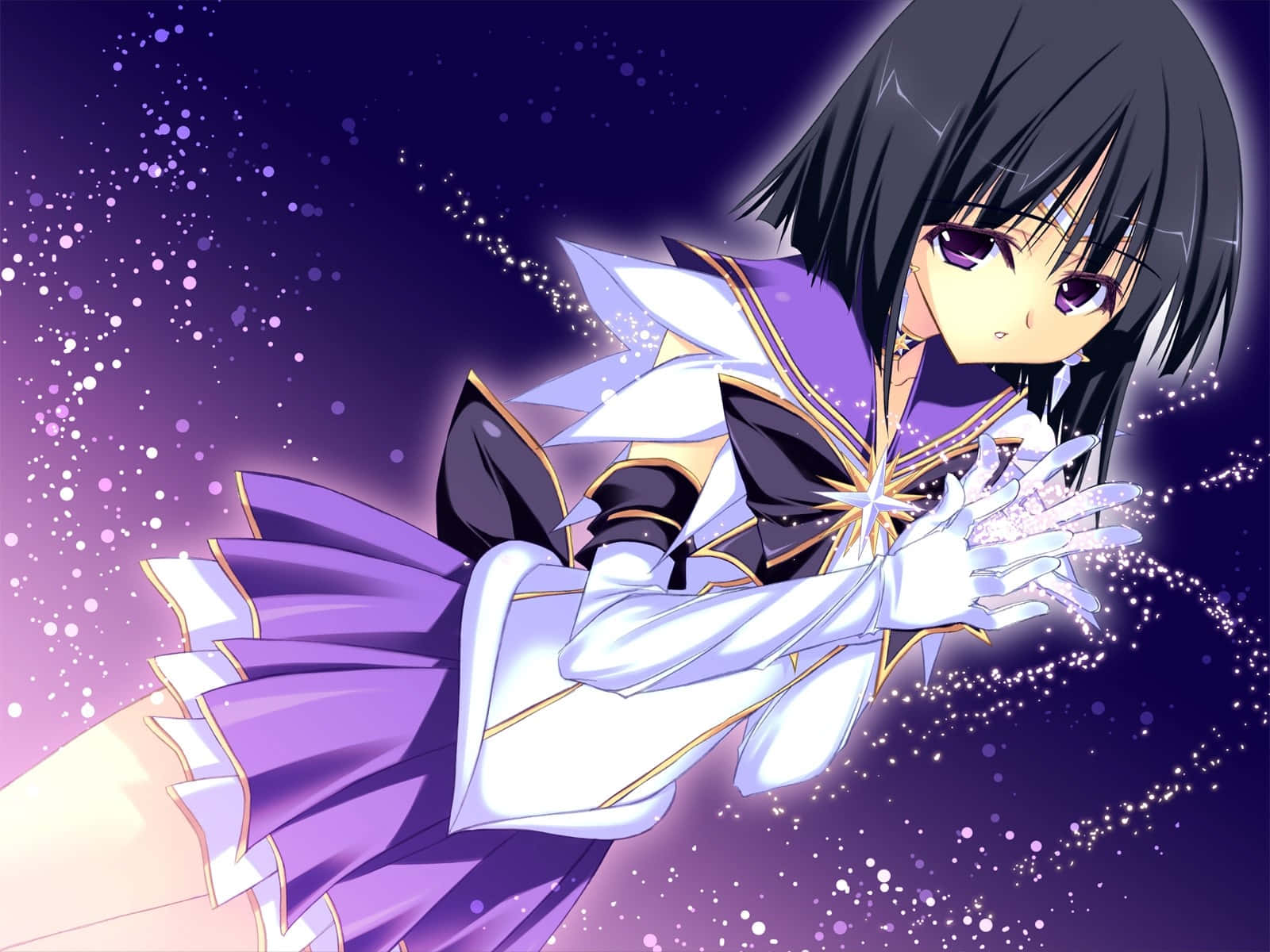 Sailor Saturn From The Anime Series “sailor Moon” Background
