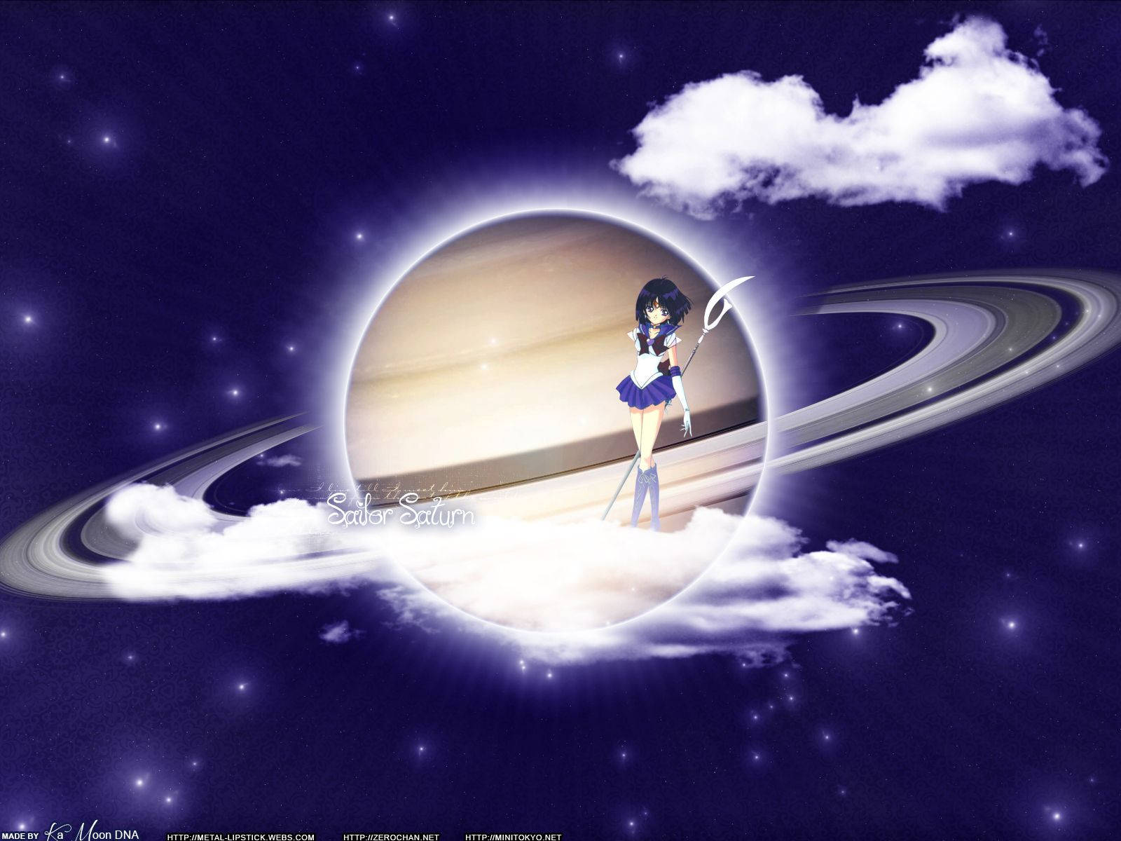 Sailor Saturn In Planet Saturn Background