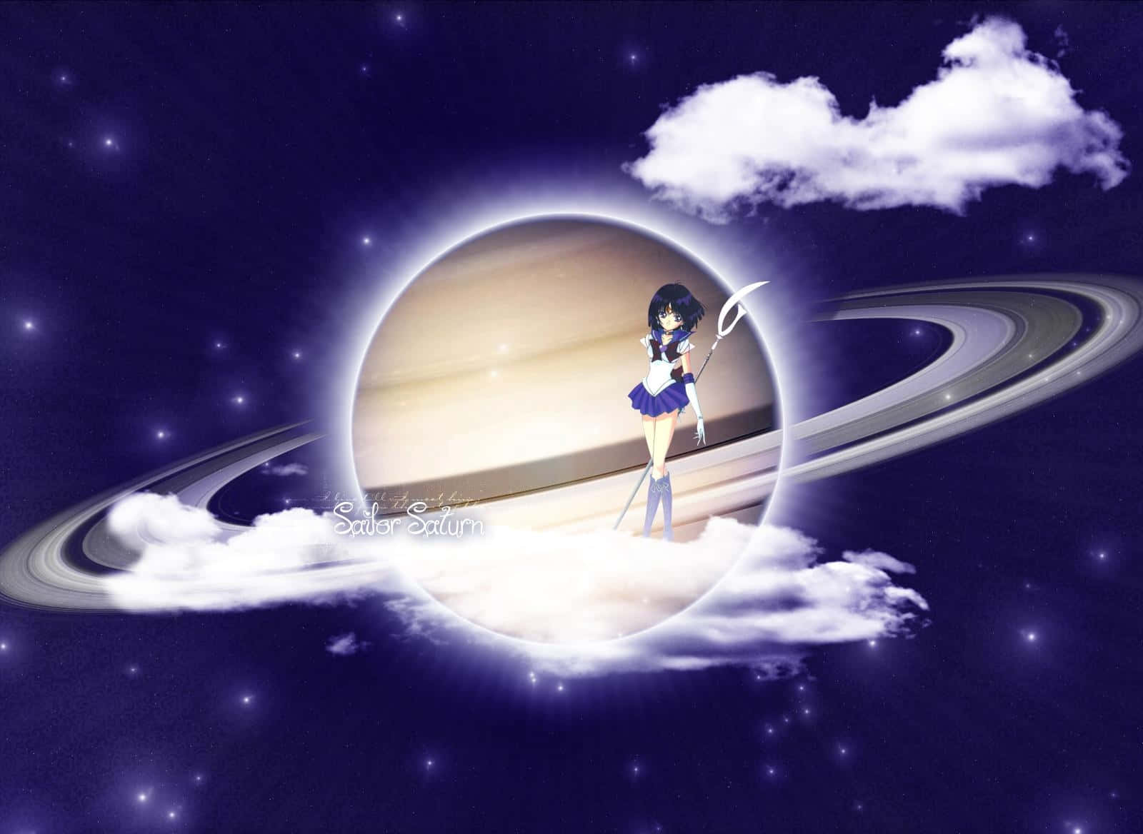 Sailor Saturn, Maiden Of Destruction, Stands Ready To Unleash Her Awesome Power Background