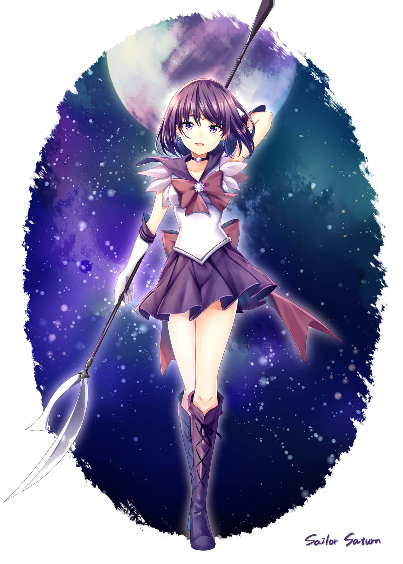 Sailor Saturn, The Sailor Scout Who Guards The Galaxy. Background