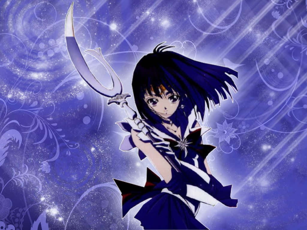 Sailor Saturn Wielding The Silence Glaive Background