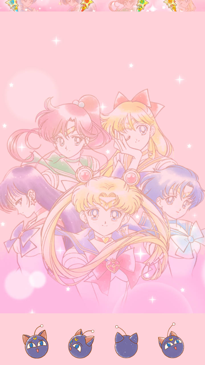 Sailors Side By Side Sailor Moon Iphone Background