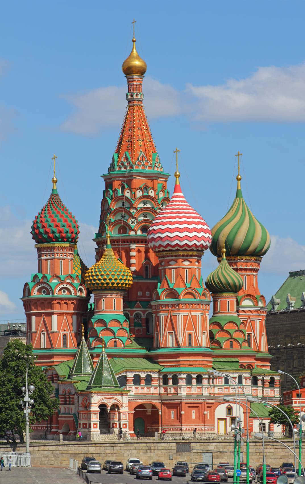 Saint Basil's Cathedral Adorned Tented Roof Steeples Background