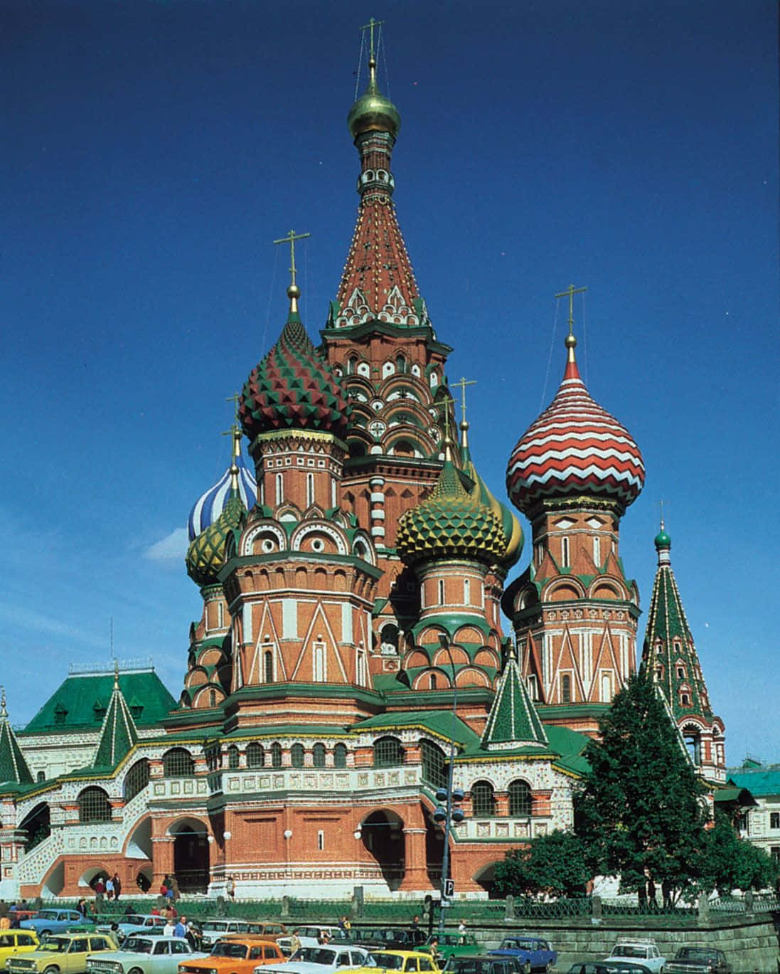 Saint Basil's Cathedral Orange And Green Paint Background