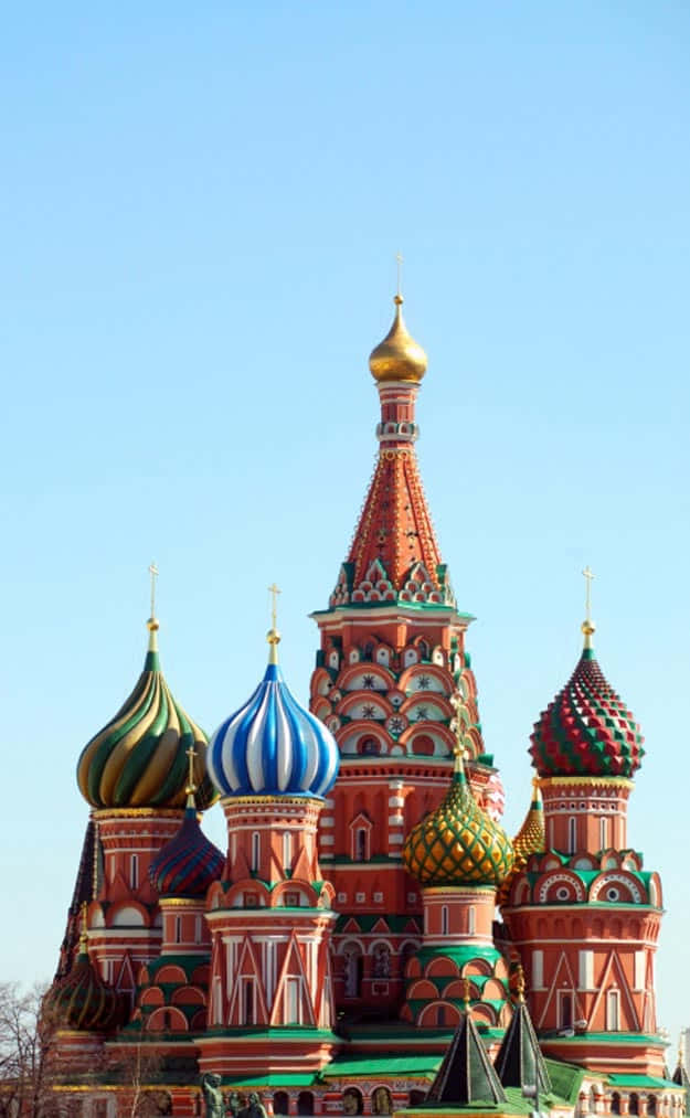 Saint Basil's Cathedral With Colorful Well Made Steeples Background