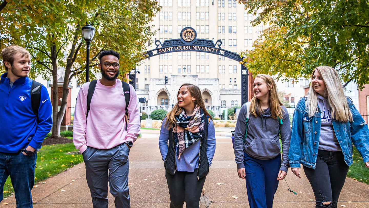 Saint Louis University Students On Campus