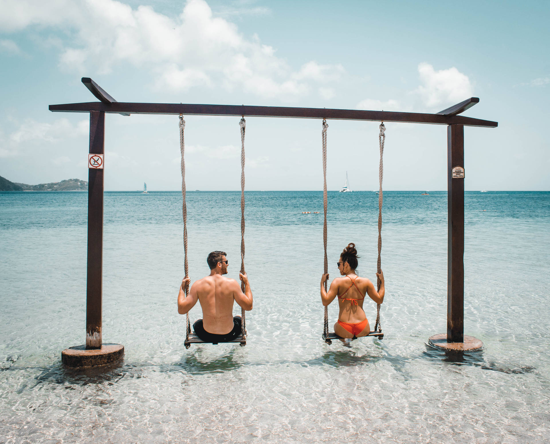 Saint Lucia Marigot Bay Swings Background