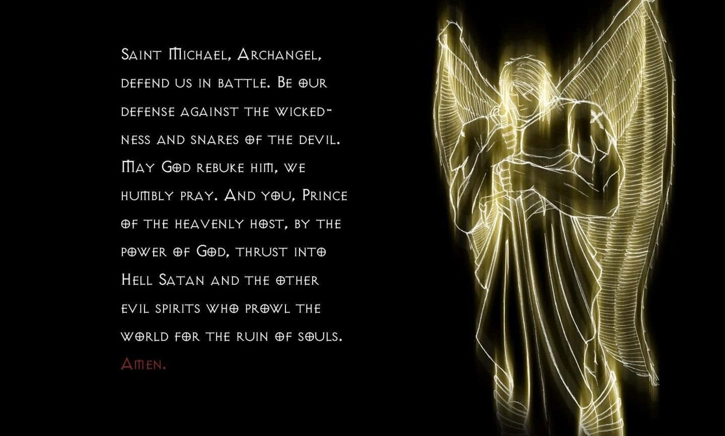 Saint Michael Battling The Forces Of Evil Background