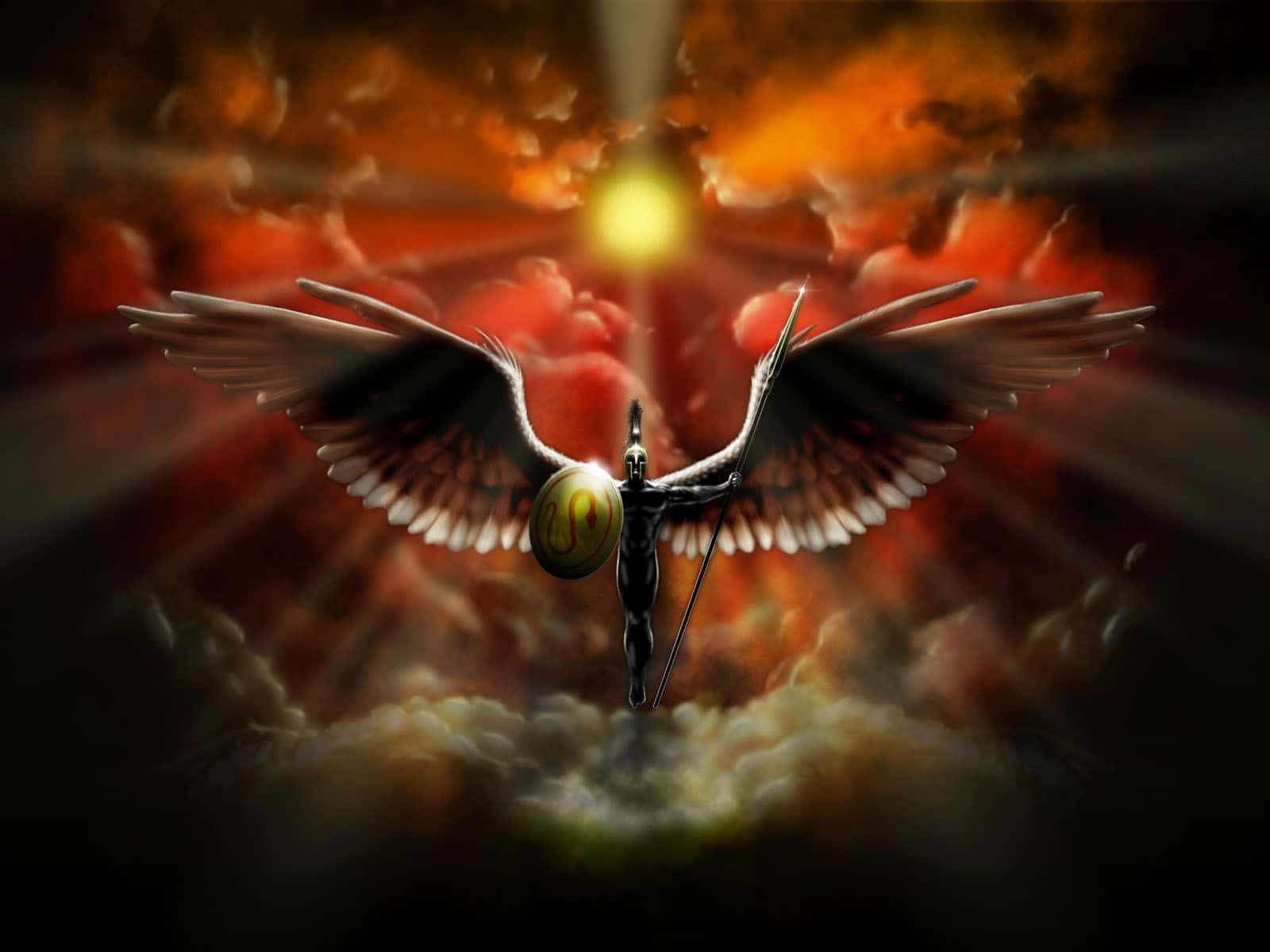 Saint Michael Defending Heaven And Earth Background