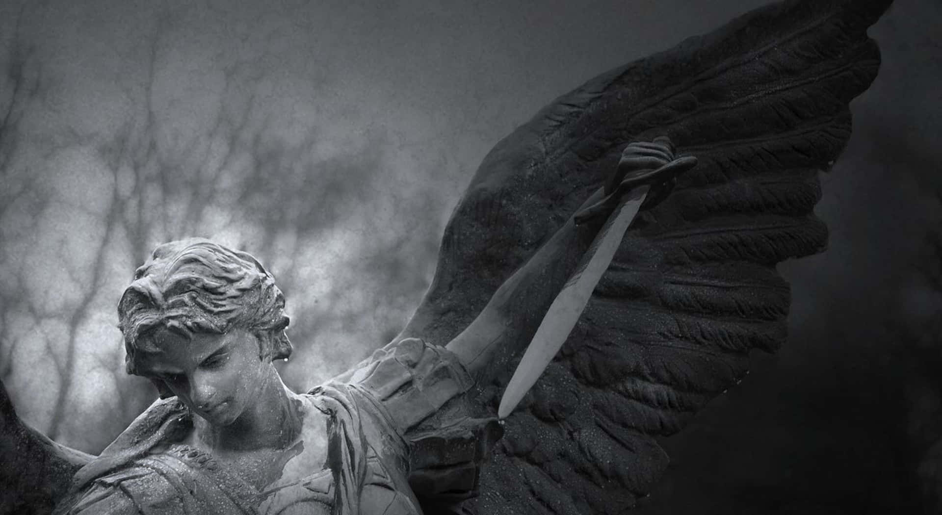 Saint Michael Triumphing In Battle Against Evil Background