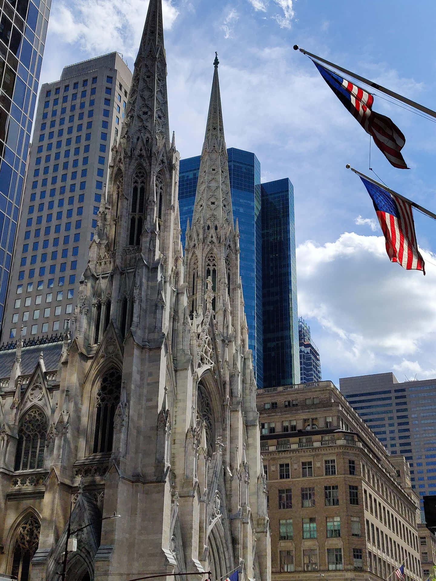 Saint Patrick's Cathedral American Flags