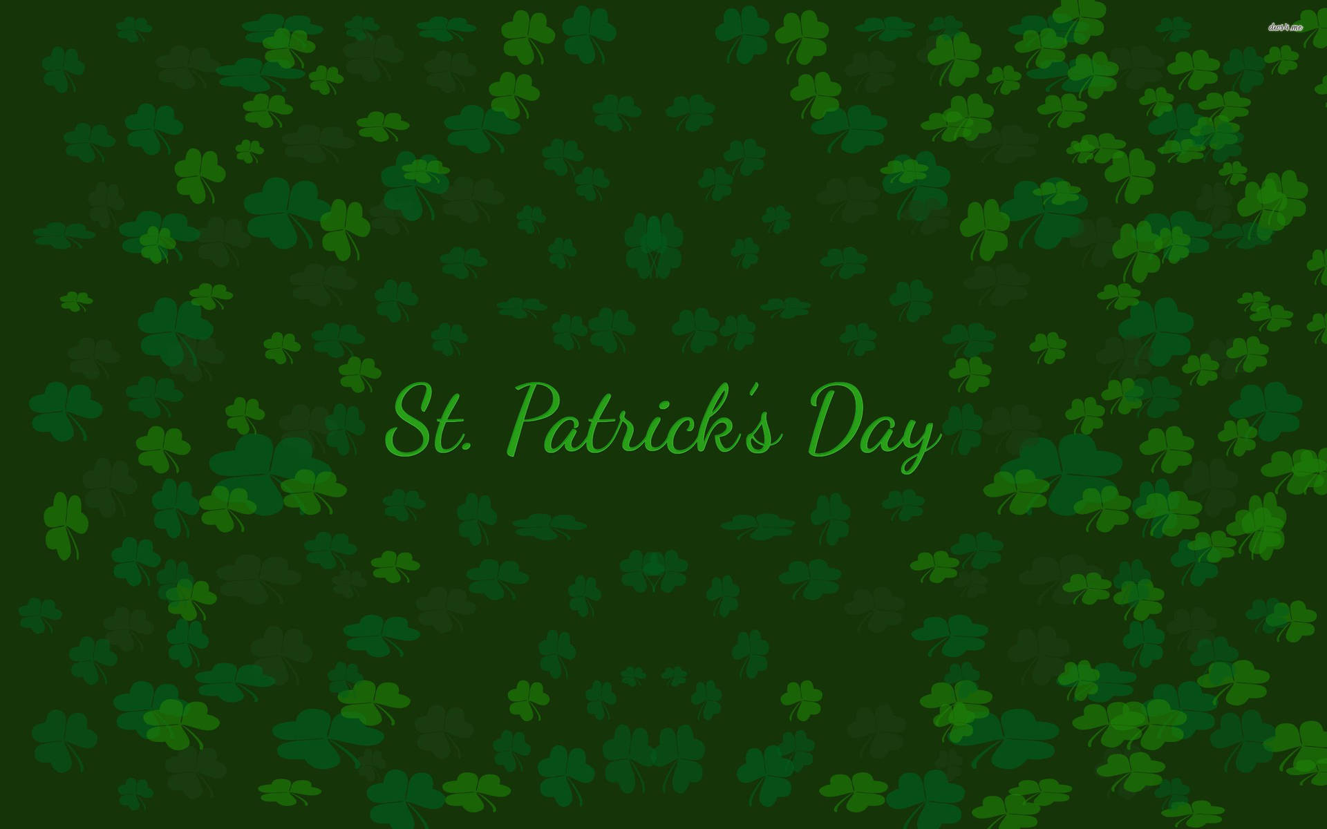 Saint Patrick’s Day Over Clover Green Background Background