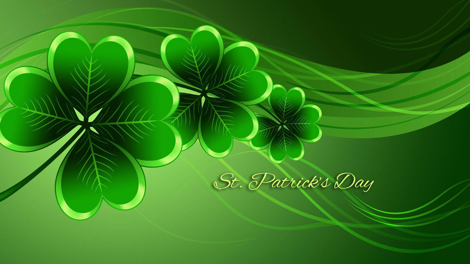 Saint Patrick’s Day With A Clover Wave Background