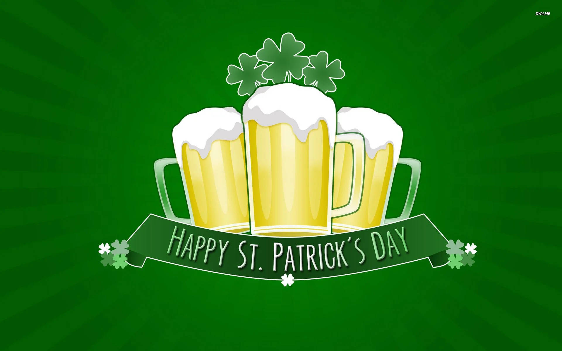 Saint Patrick’s Day With Beer Glasses Background