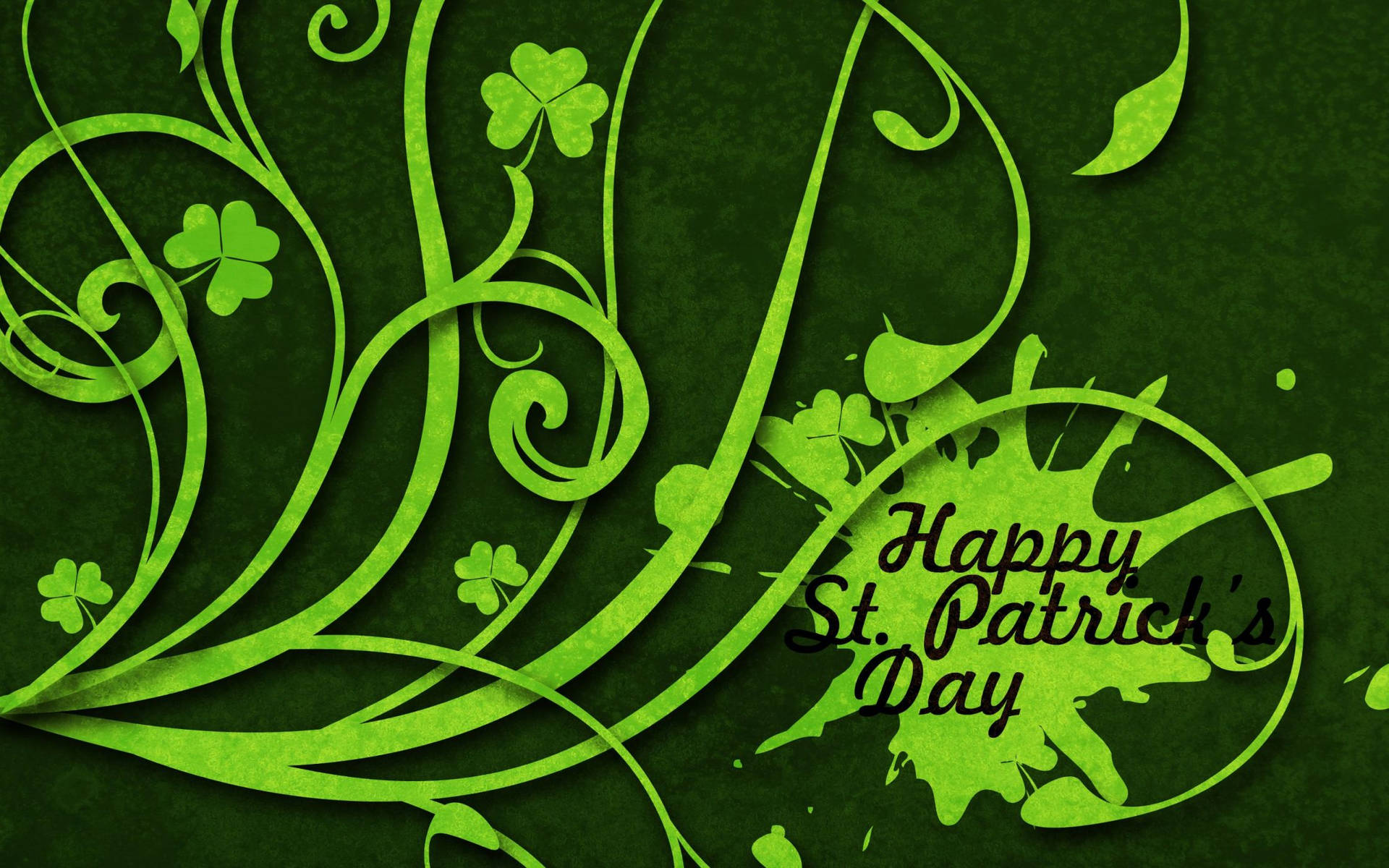 Saint Patrick’s Day With Green Paint Splatter