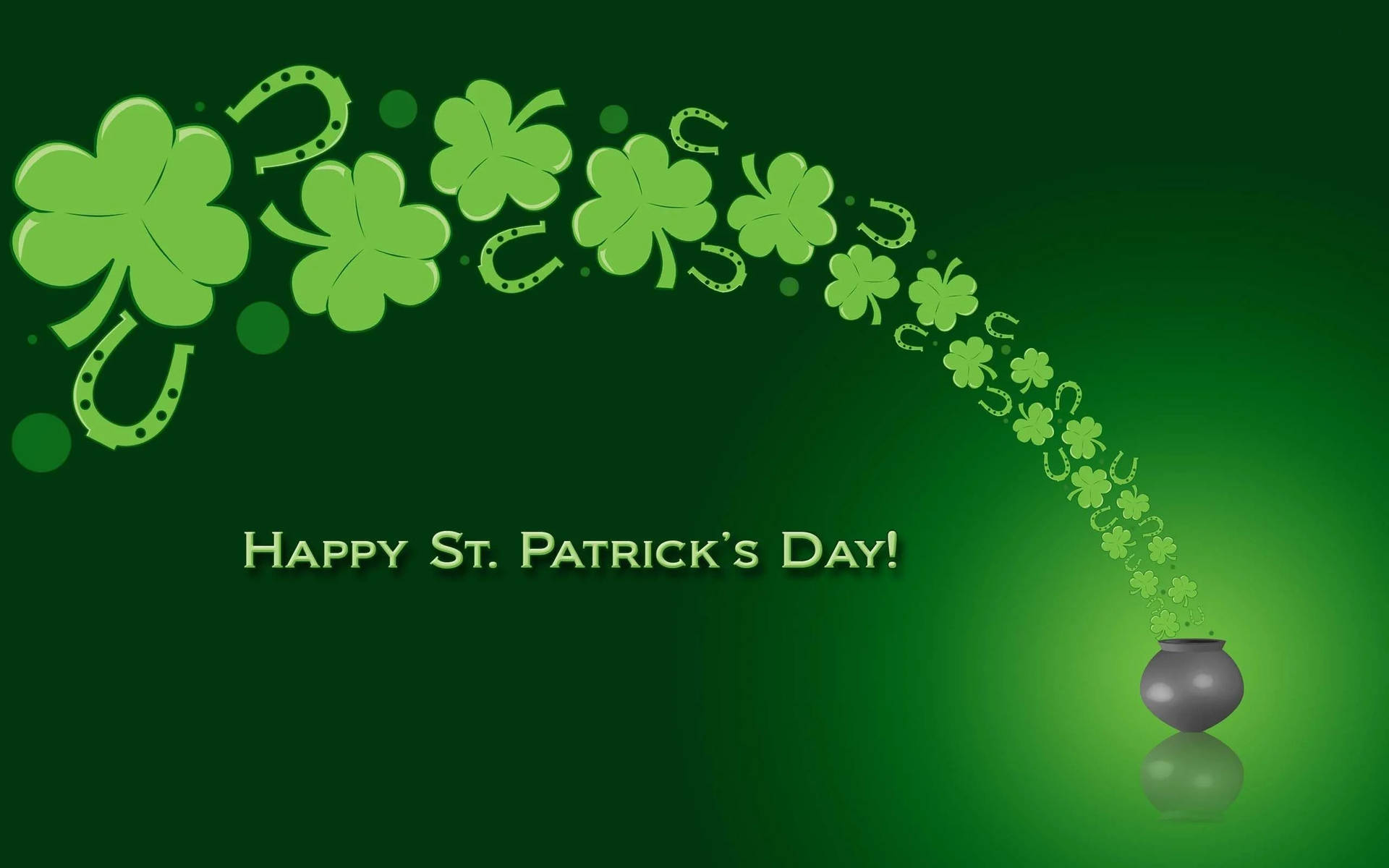 Saint Patrick’s Day With Pot Of Clovers Background