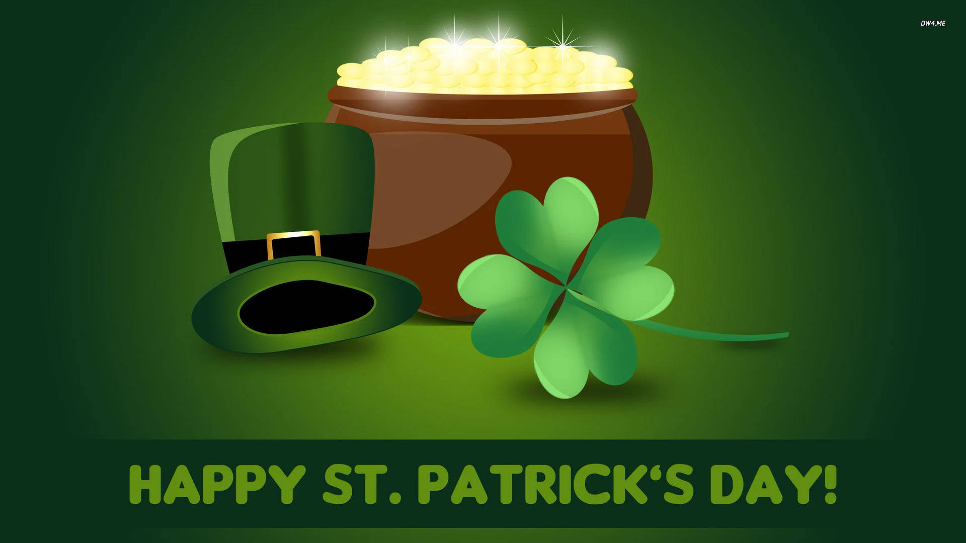 Saint Patrick’s Day With Pot Of Gold Background