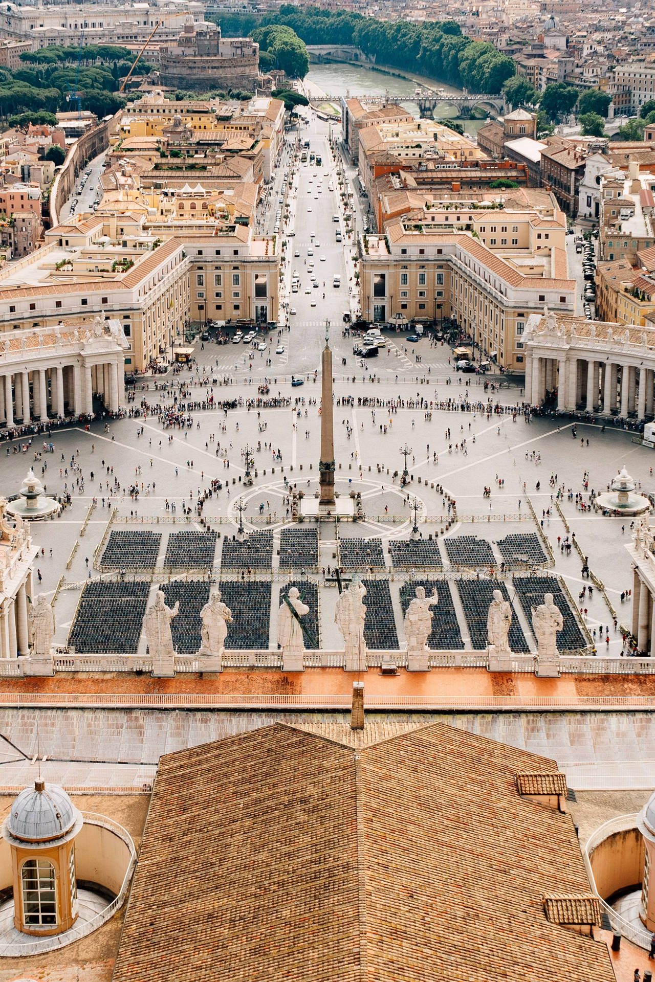 Saint Peter's Square In Vatican Background