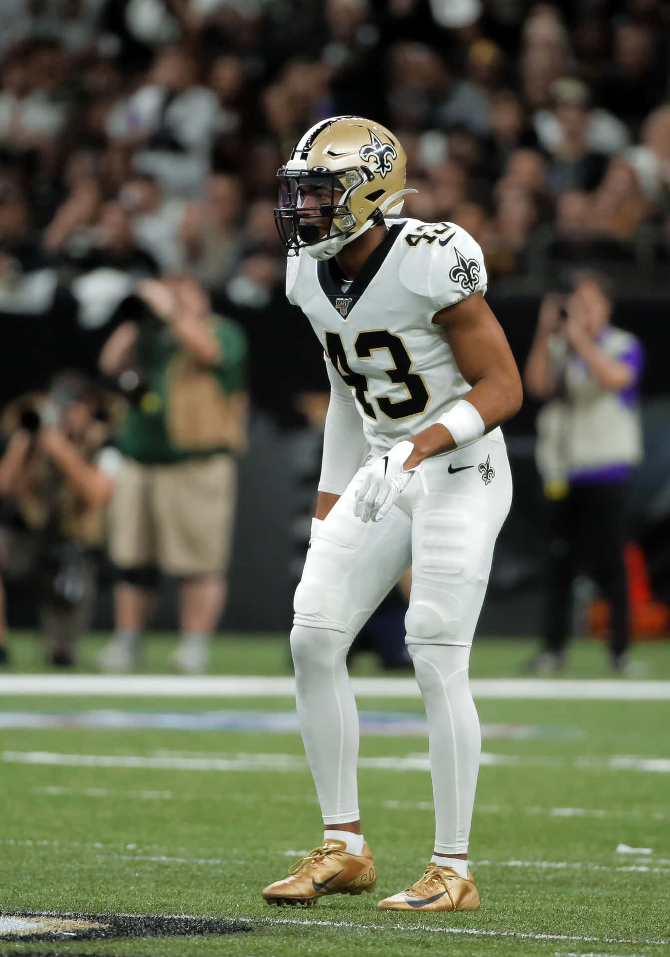 Saints Player Ready For Action Background