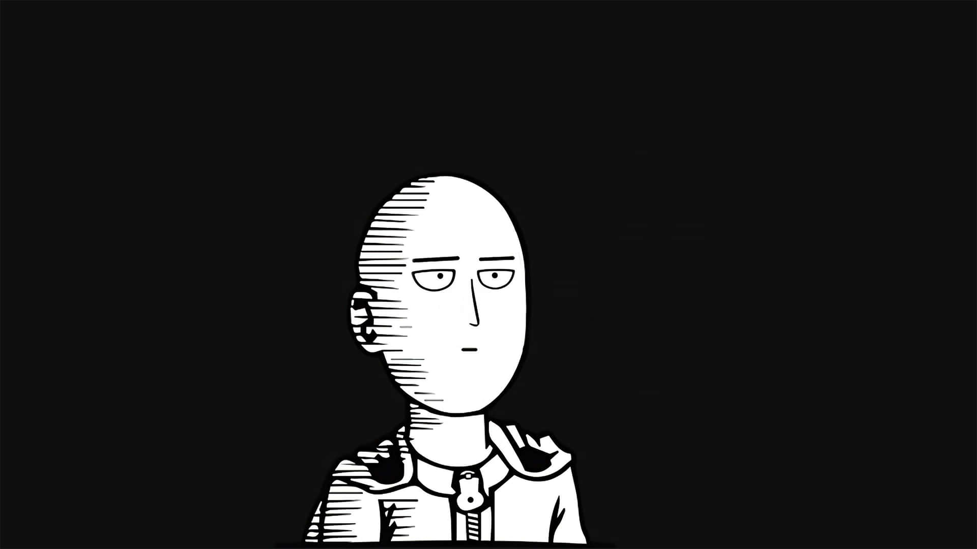 Saitama In Black And White Anime Pfp