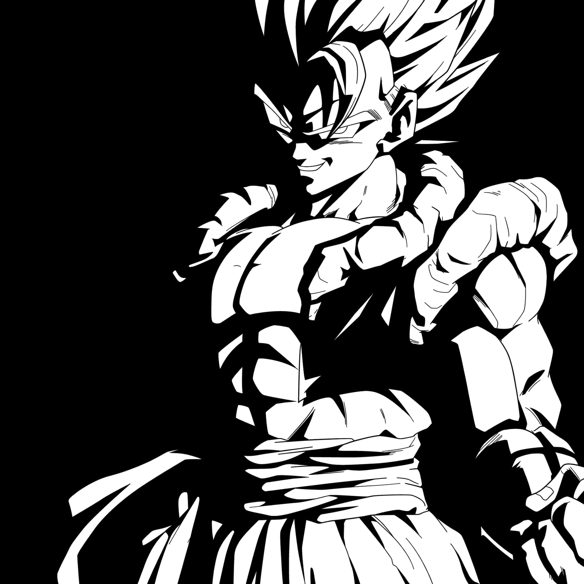 Saiyan Prince Vegeta In Black & White Background