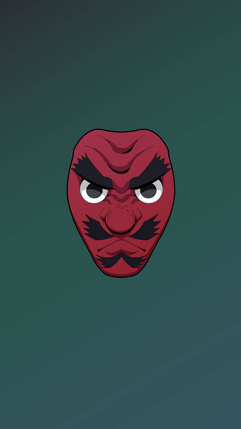Sakonji Deep Red Demon Slayer Mask Background