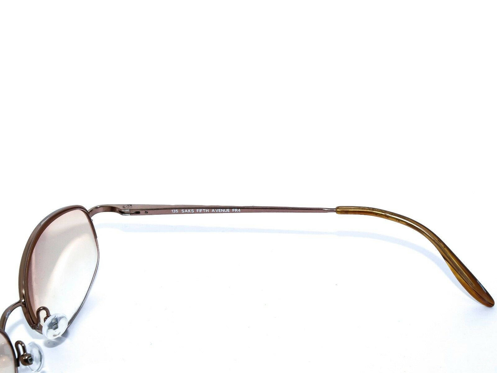 Saks Fifth Avenue Copper Metal Frame Eyeglasses