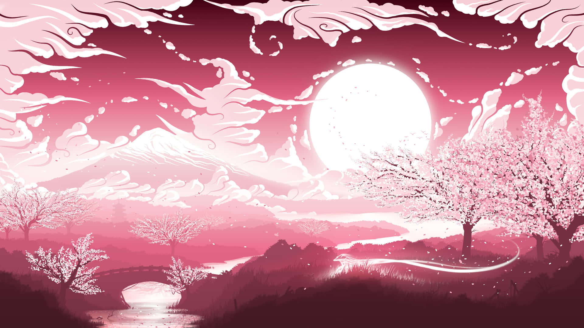 Sakura Dreamscape Artwork Background