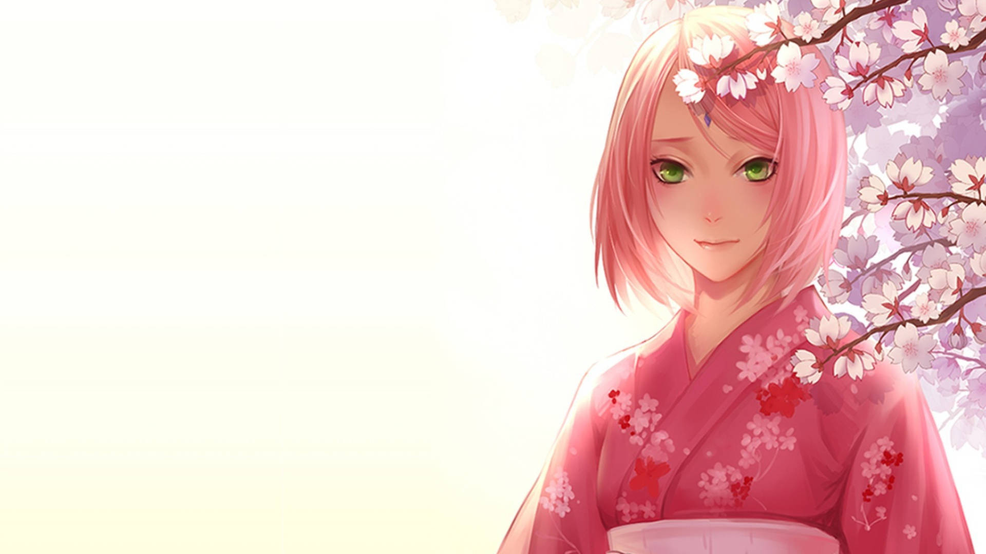Sakura Haruno In Kimono Dress Background