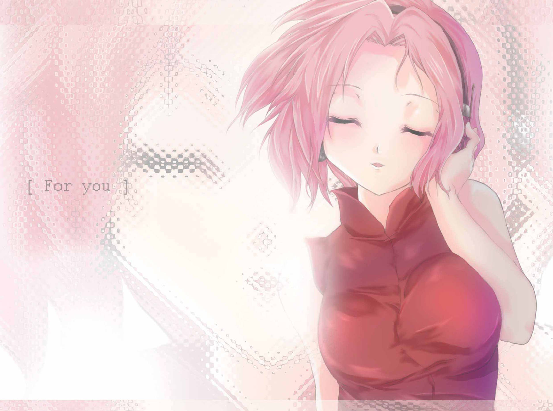 Sakura Haruno Wearing Headphones Background