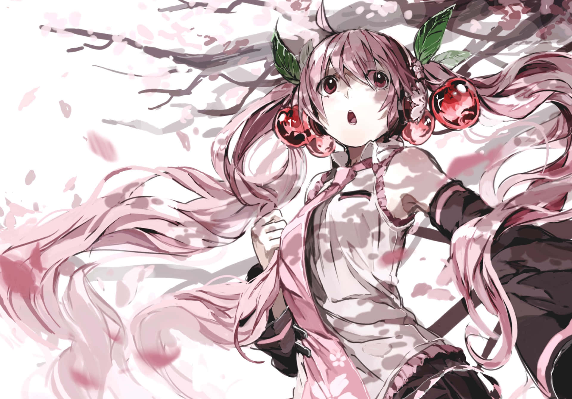 Sakura Miku In Wonderland Background