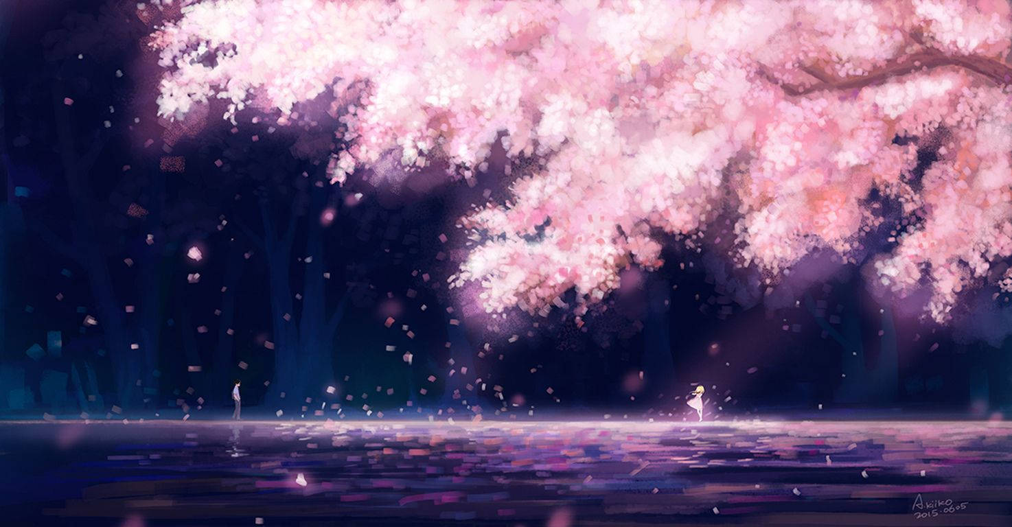 Sakura Tree In Your Lie In April Background