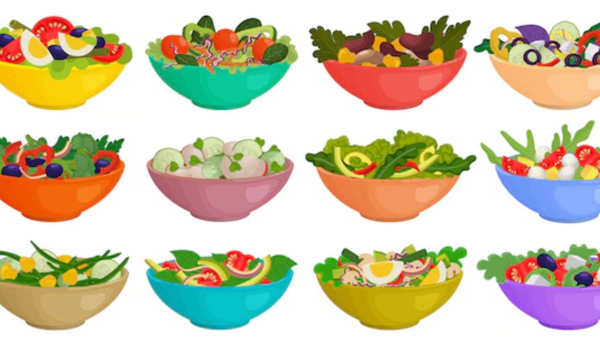 Salad Bowls Graphic Art Background