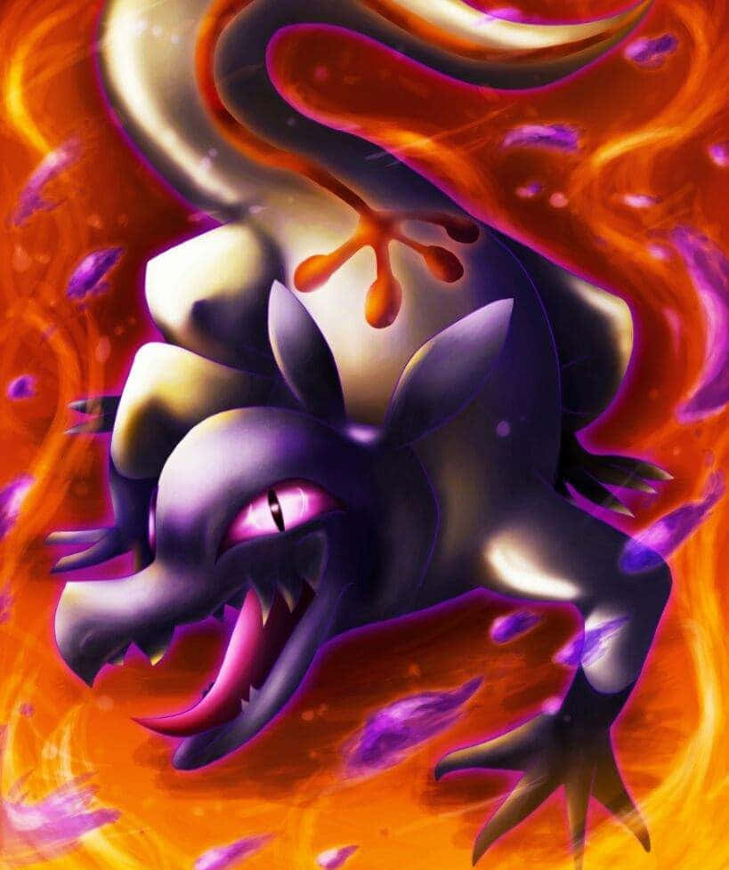 Salandit Surrounded By Flames Background