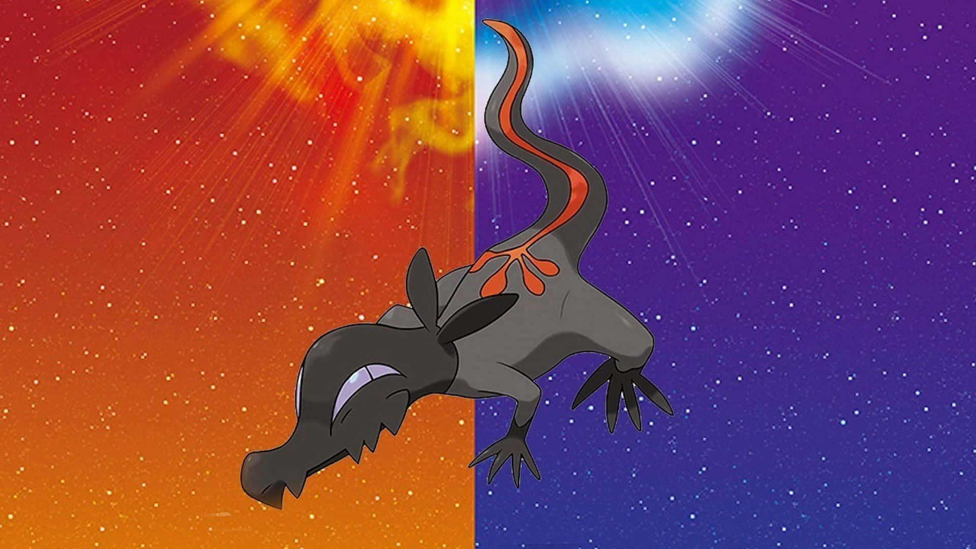 Salandit With Orange And Purple Sky