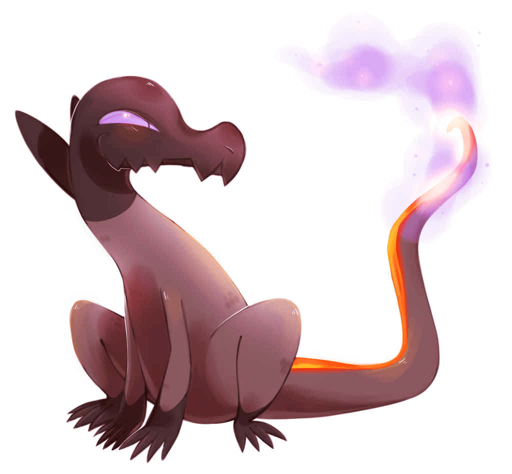 Salandit With Tail Emitting Wisps Background