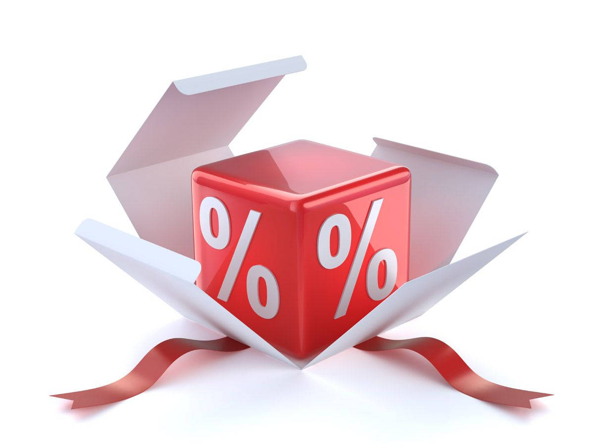 Sales Red Percentage Gift Background