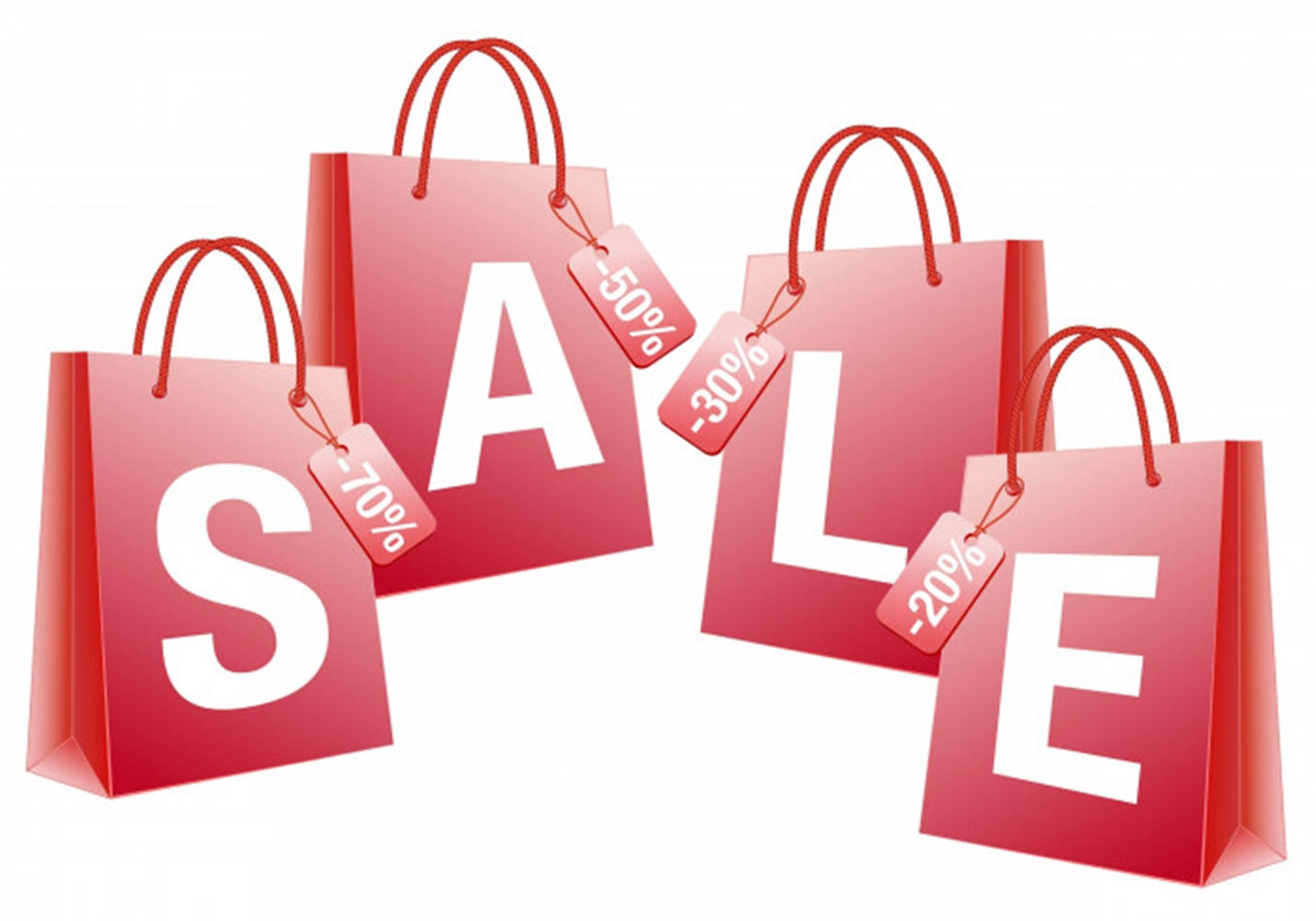 Sales Red Tag Shopping Bags Background