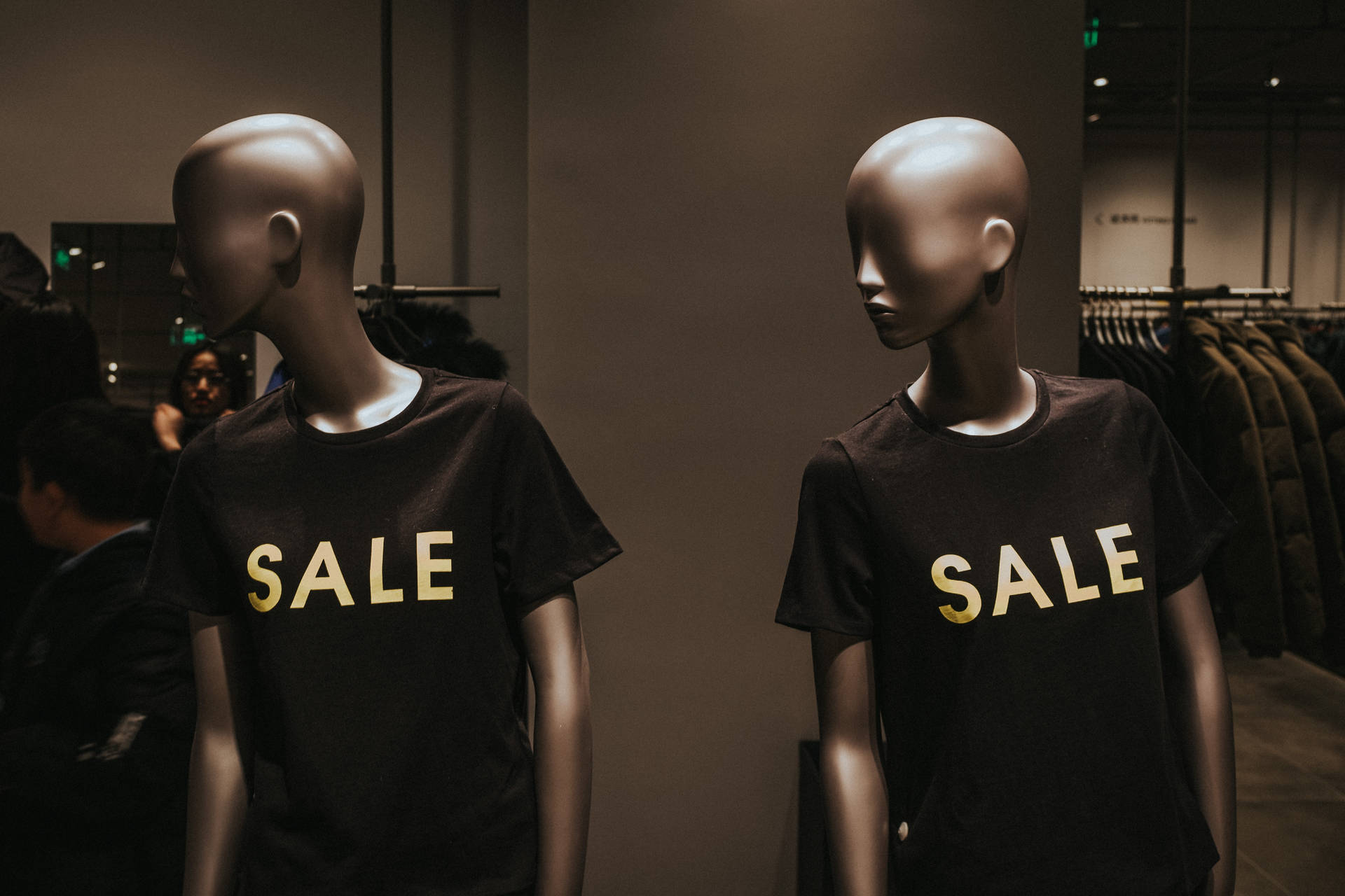 Sales Two Mannequin Models Background