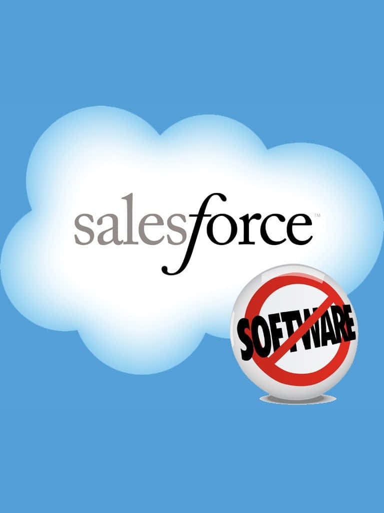 Salesforce Software Logo With A Cloud Background