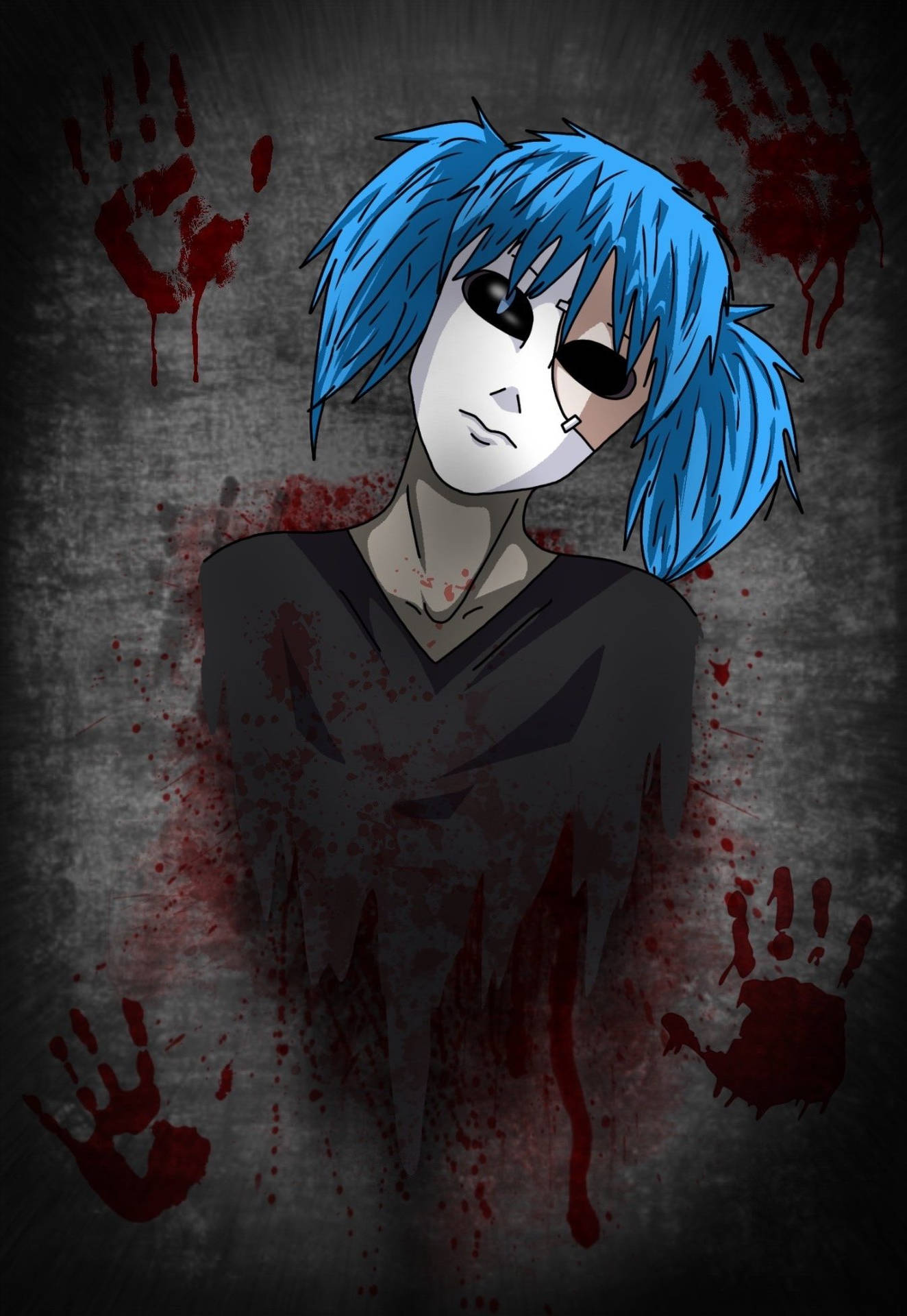 Sally Face And Bloody Handprints Background