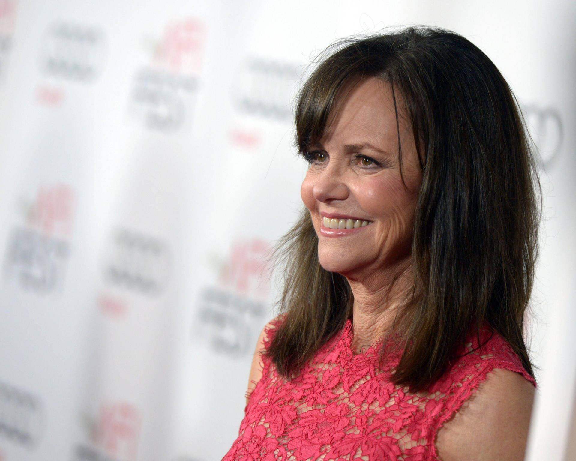 Sally Field With A Broad Smile Background