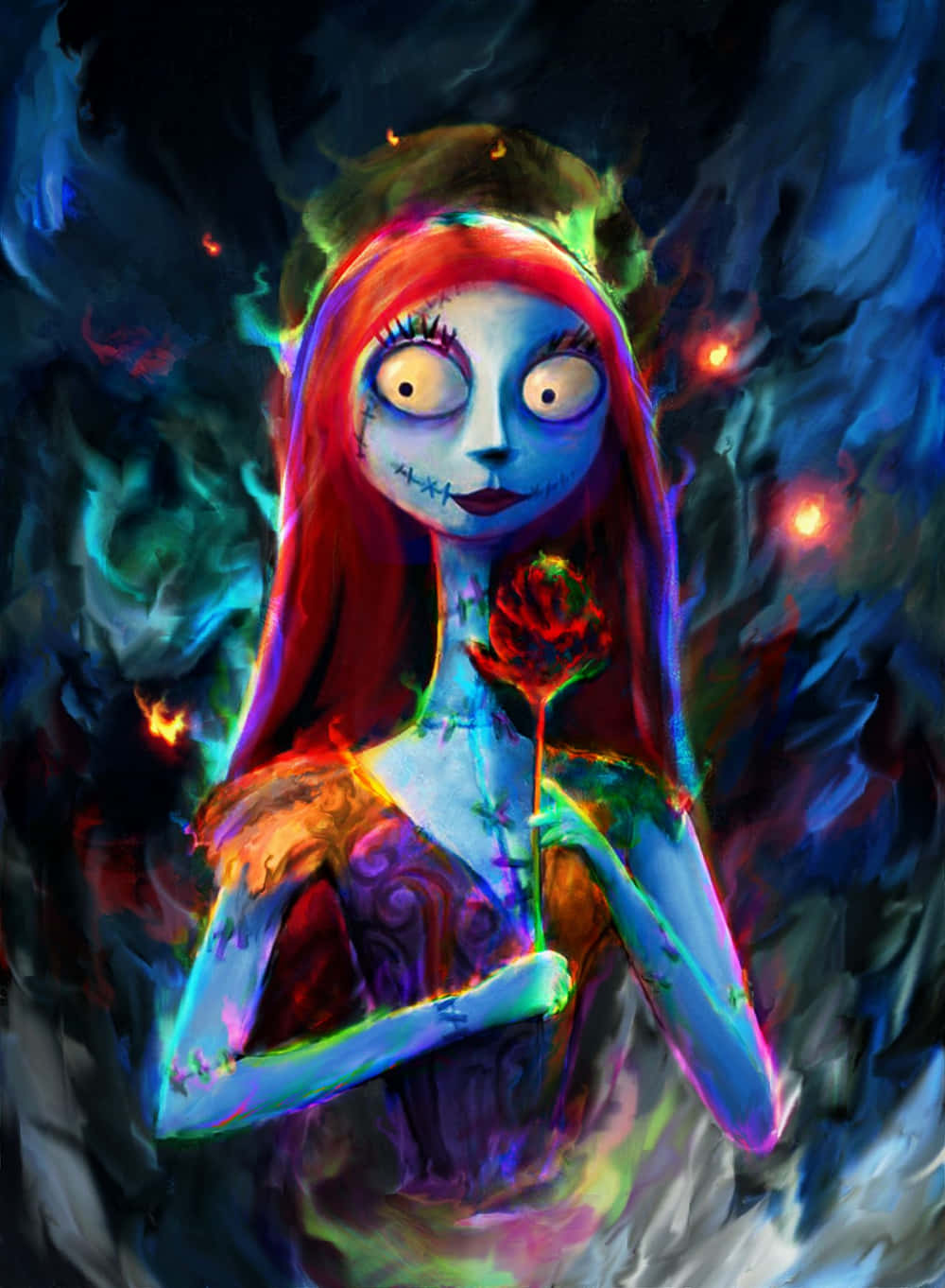 Sally The Rag-doll From Tim Burton's Nightmare Before Christmas Background