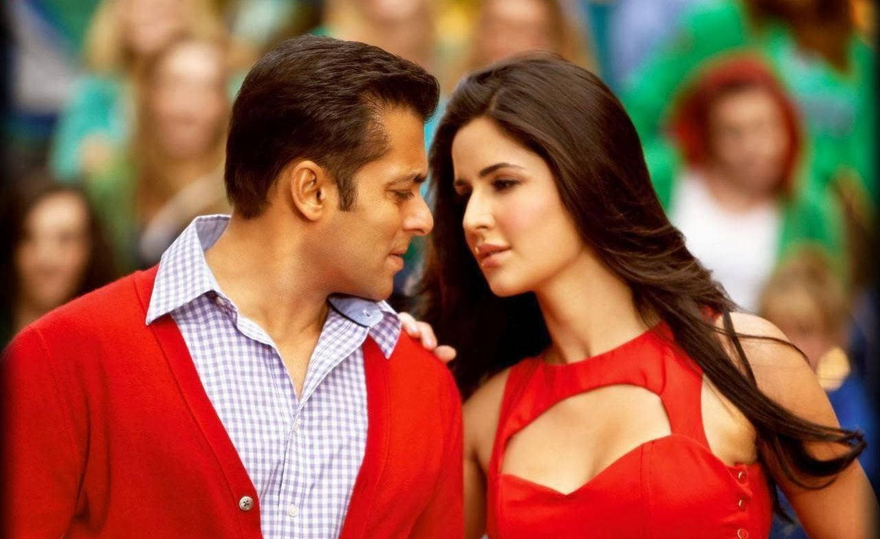 Salman Khan Katrina Kaif Face-to-face In Red Hd Background