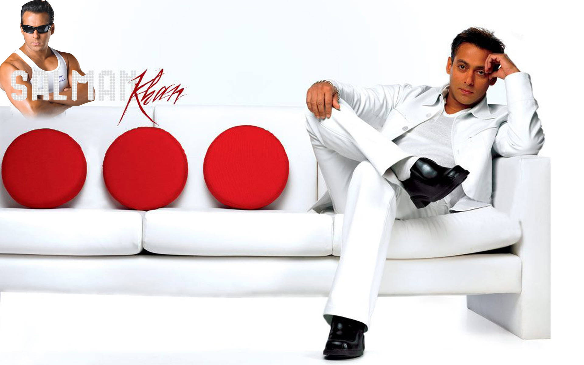 Salman Khan On White Sofa Background