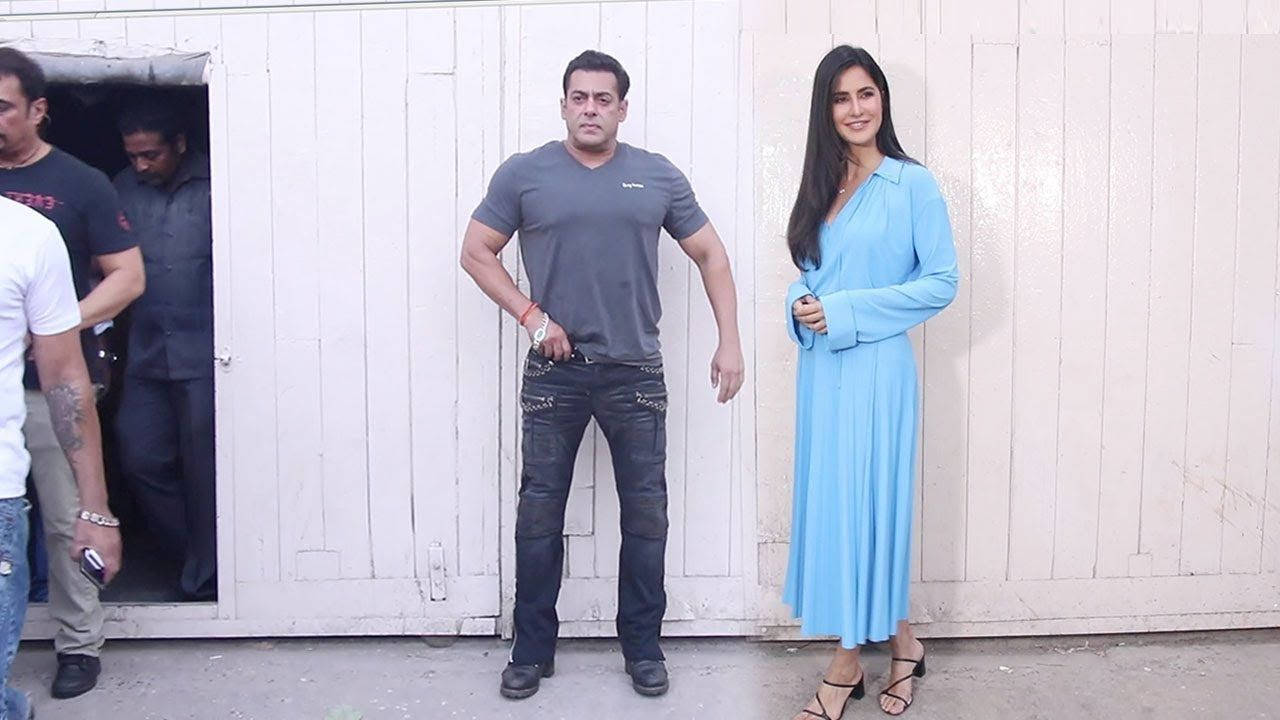 Salman Khan With Katrina Kaif On White Wall Hd Background