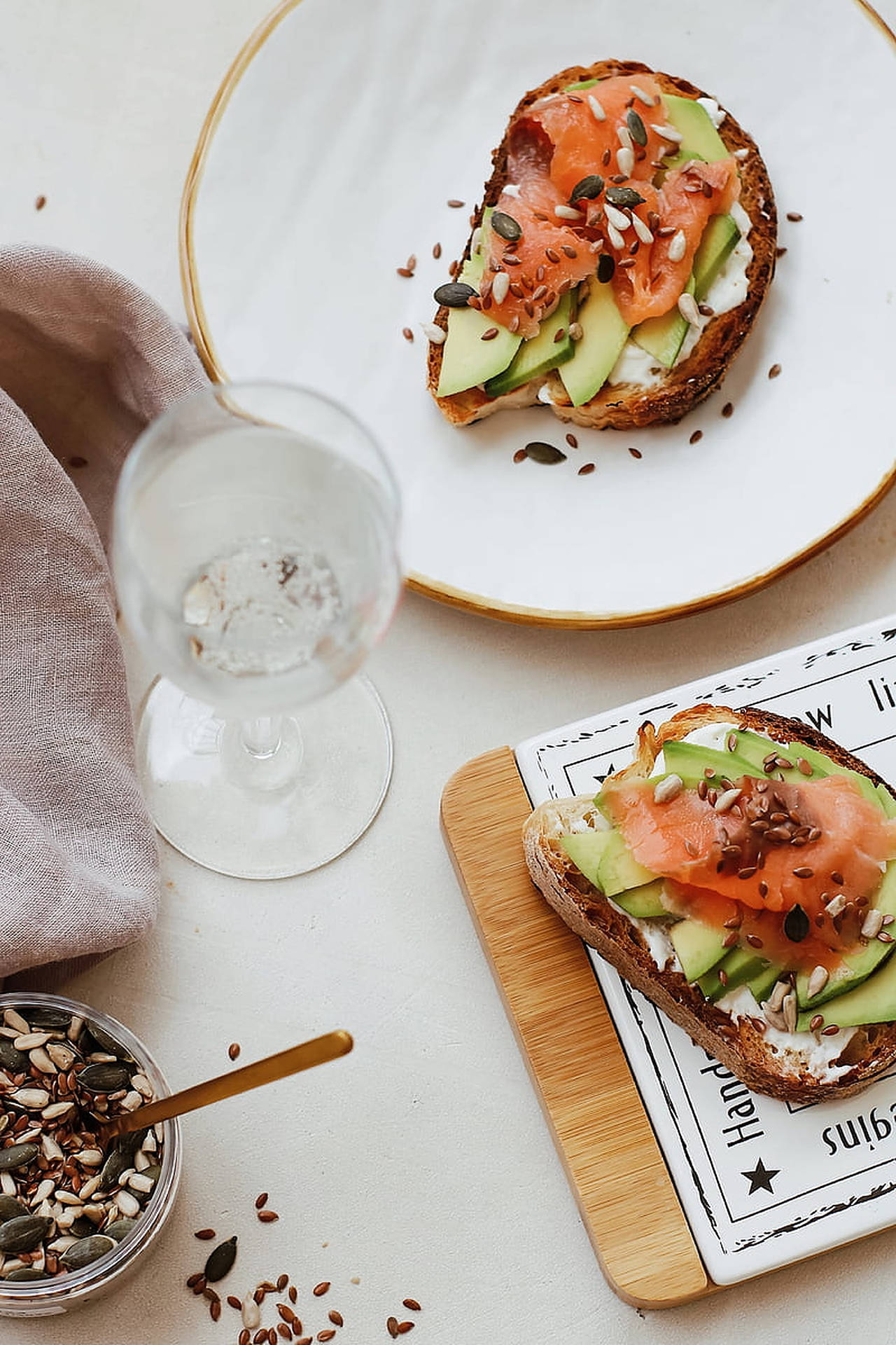 Salmon Avocado Sandwich Background