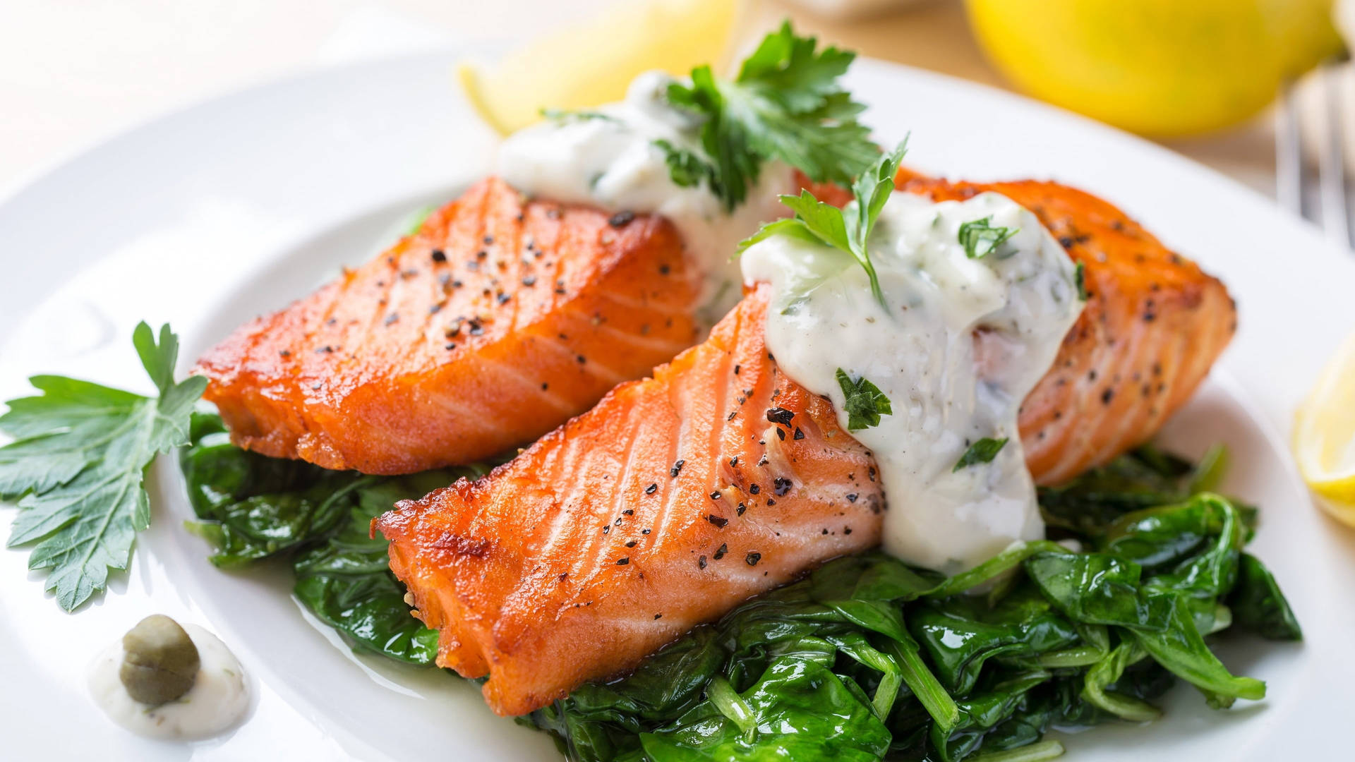 Salmon With Cream And Vegetables