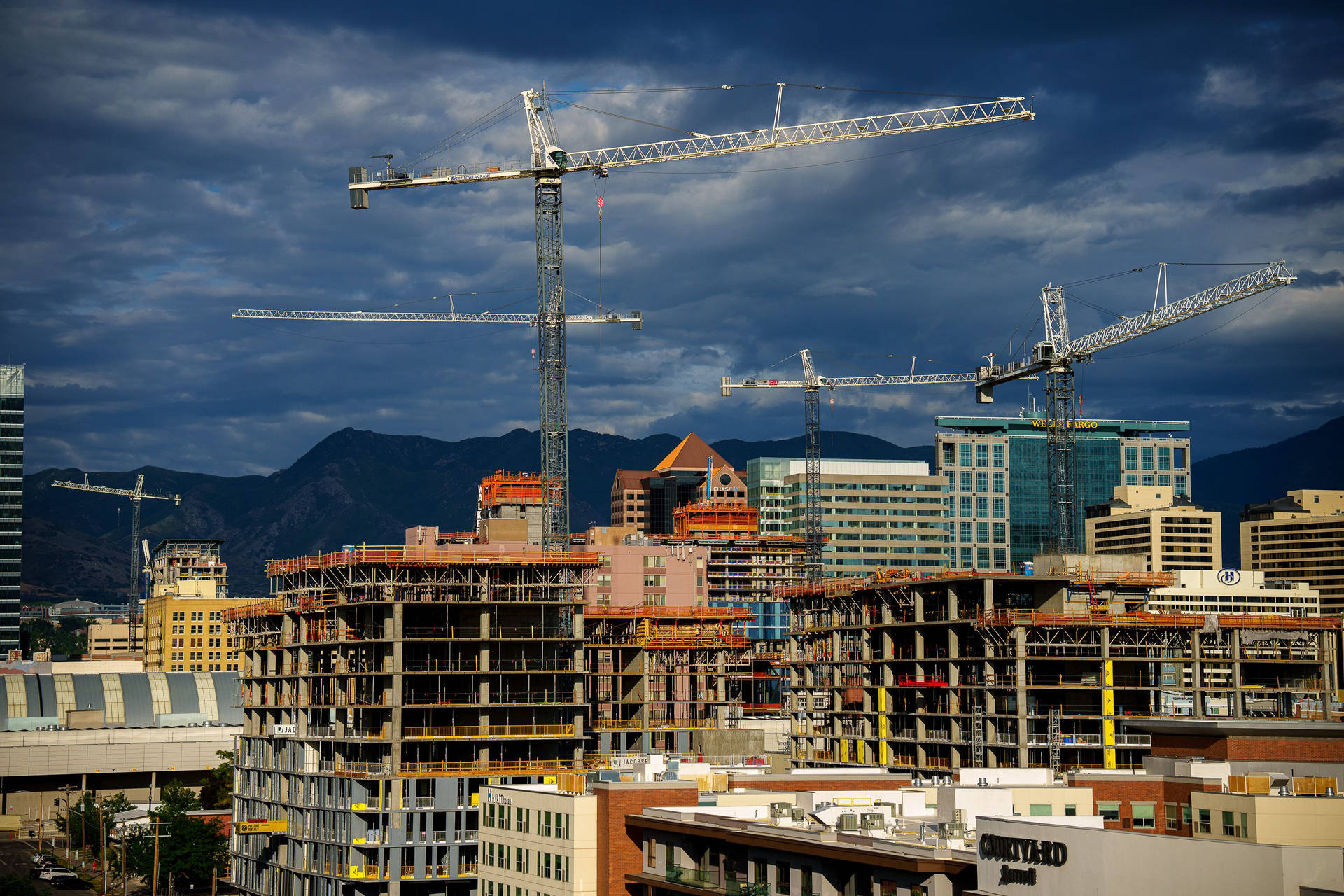 Salt Lake City Buildings Under Construction Background